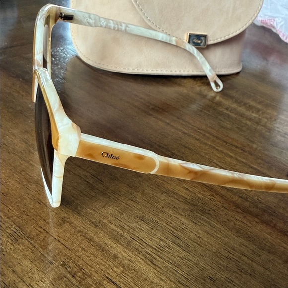 Chloe 734S Sunglasses with Case - Cream Champagne and Brown - Picture 5 of 10